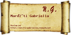 Maróti Gabriella névjegykártya